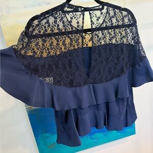 Sandro Deep Blue Elegant Top